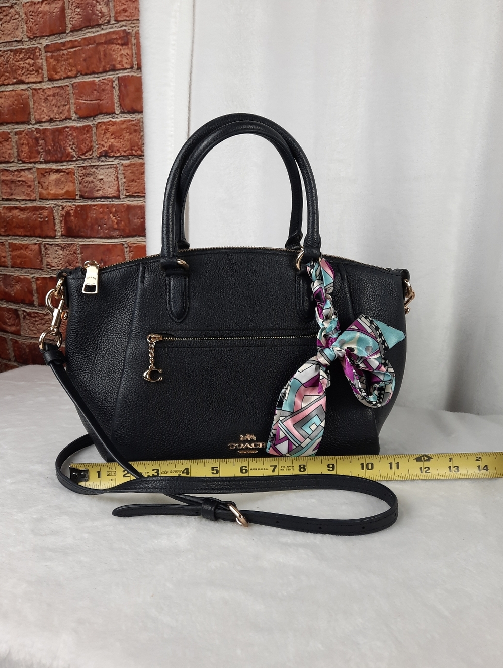 Coach Elegant Elise Sathcel Bag with Scarf Accent - Picture 13 of 15